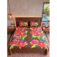 Hand Painted Rayon Bedsheet Set King Size